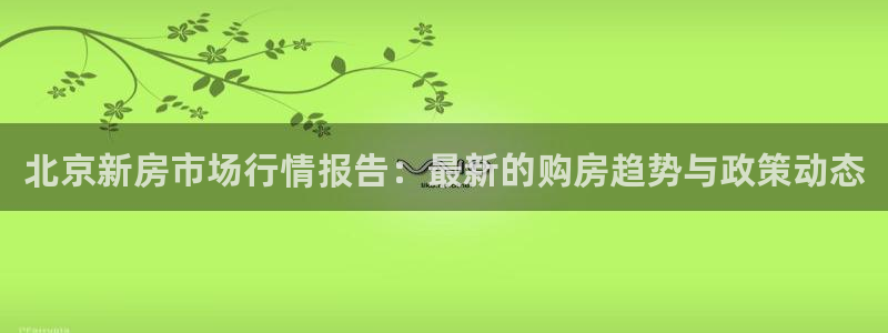 天狮娱乐首选：北京新房市场行情报告：最新的购房趋势与政策动态