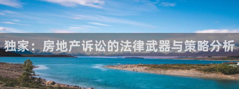 天狮娱乐平台是赌博吗：独家：房地产诉讼的法律武器与策略分析