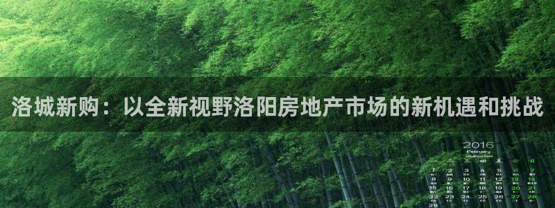 天狮娱乐鱼刺A软件：洛城新购：以全新视野洛阳房地产市场的新机
