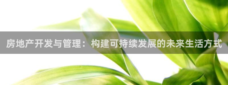 天狮娱乐平台注册官网：房地产开发与管理：构建可持续发展的未来